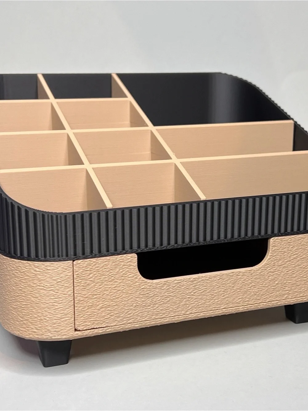 Makeup Organizer with Drawer | Vanity Storage Tray for Cosmetics & Brushes